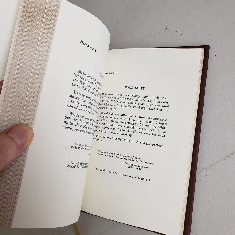 Today Is Mine Leroy Brownlow Burgundy Bonded Leather Daily Devotional 1972 ISBN